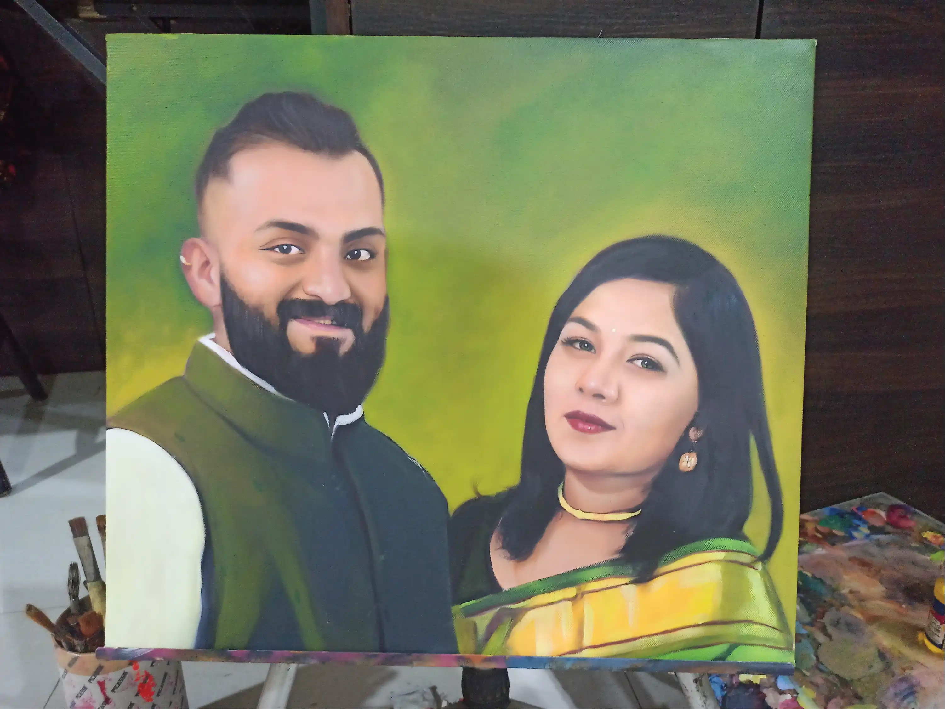 Couple Portrait — Realistic Acrylic